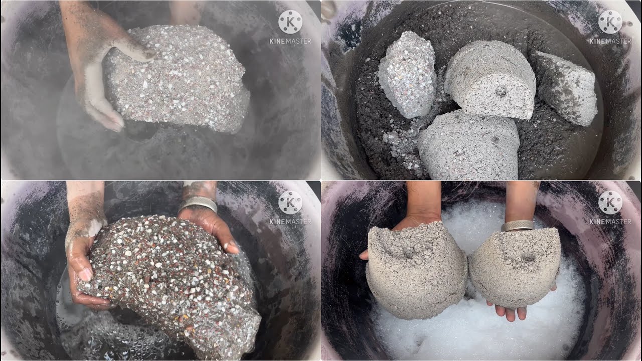 My birthday gritty sand cement water crumbling #satisfying