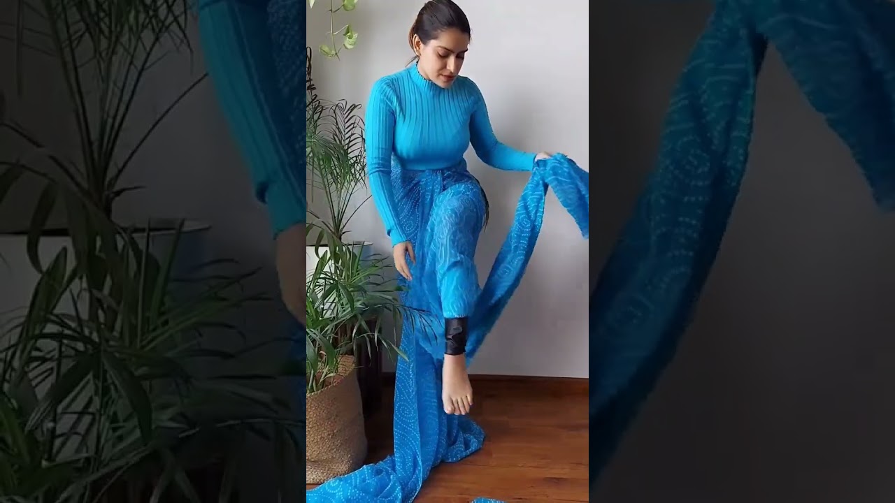 Tutorial  of Dhoti style saree in Winter! #winterfashion #saree #draping #tutorial #snehalmishra