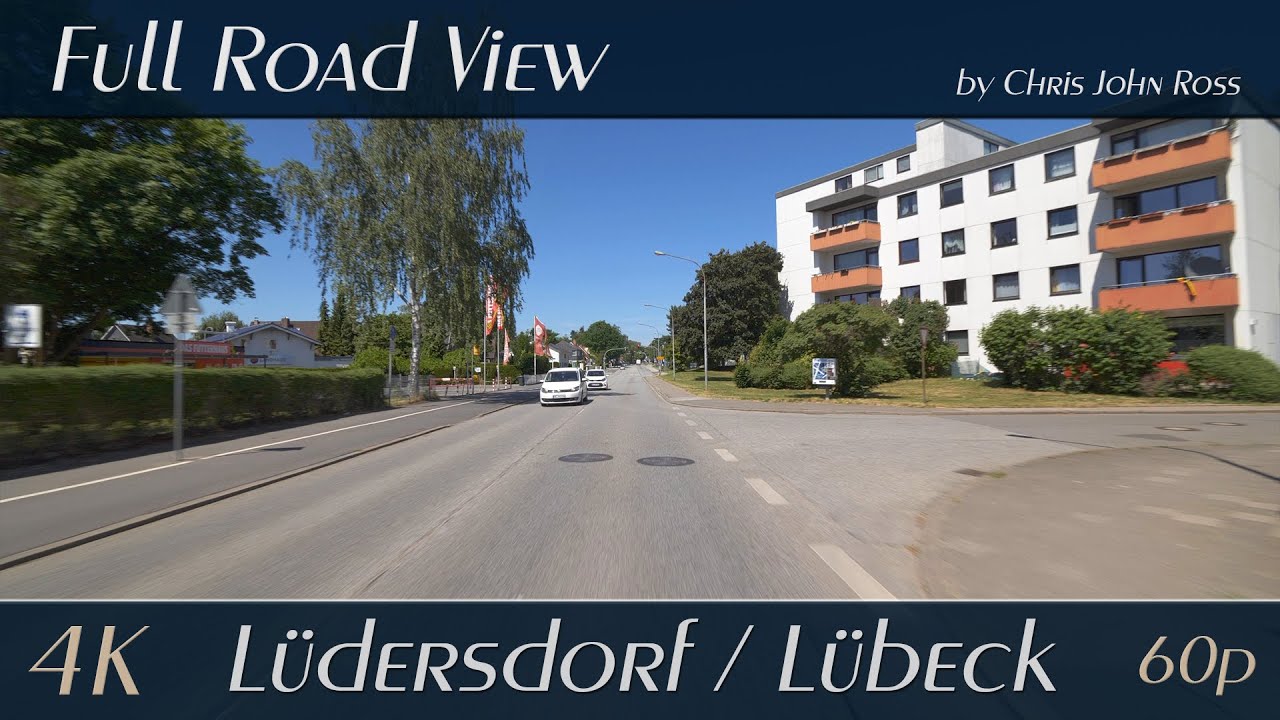 Lüdersdorf - Lübeck, Germany: Hauptstraße, Brandenbaumer Landstraße - 4K (2160p/60p) Ultra HD