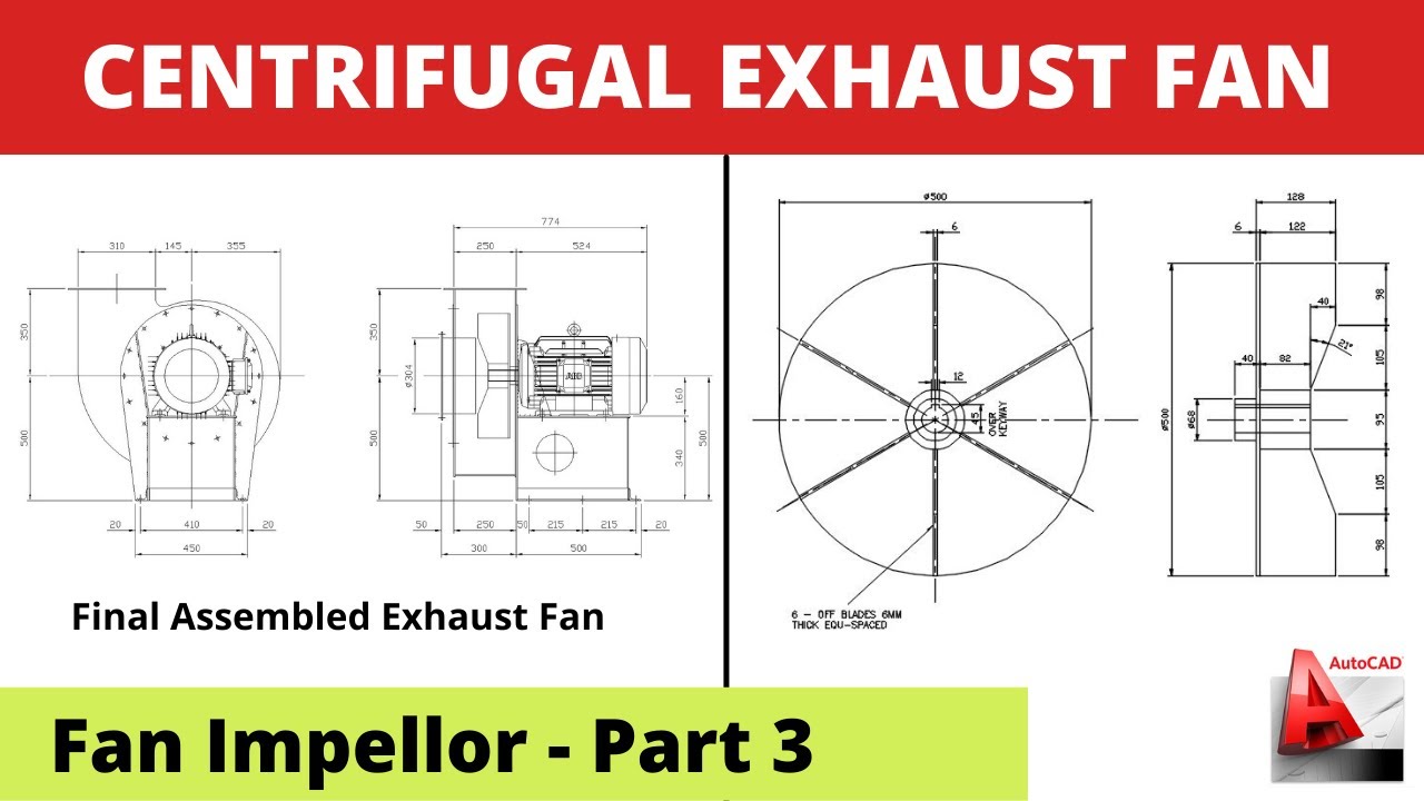 AutoCAD Tutorial | Fan Impellor - Part 3 | Centrifugal Exhaust Fan @vidclic