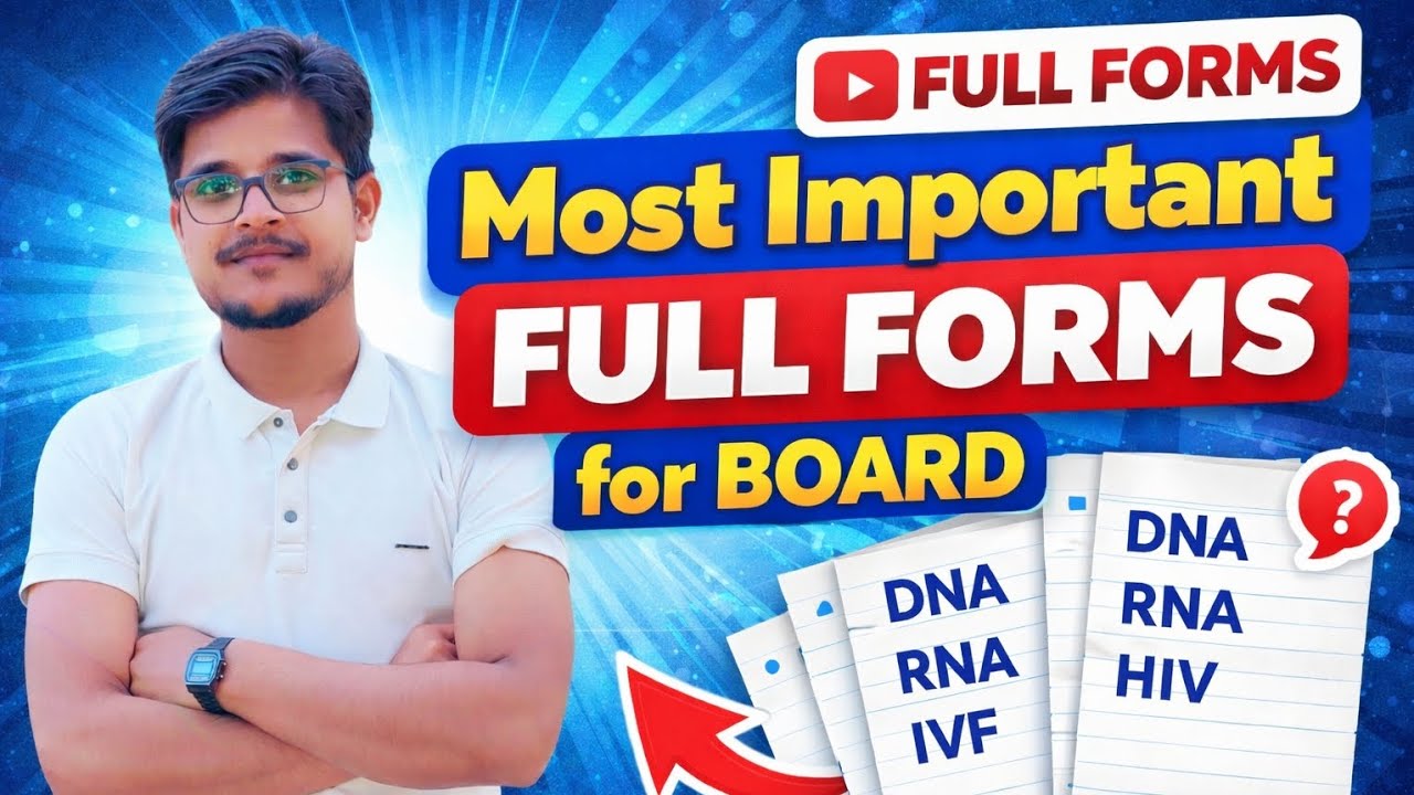 Biology Full Forms That COME IN EXAM 😱 | Board Exam 2026 | 1 Video = Full Revision || By - Warsi sir