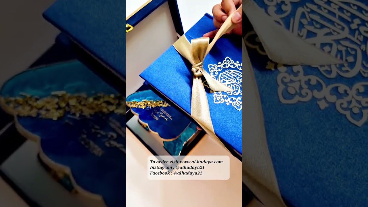 Al-Hadaya’s Lavish Rehal & Quran Gift Hamper | Tajweed Rainbow Quran with Resin Quran Holder