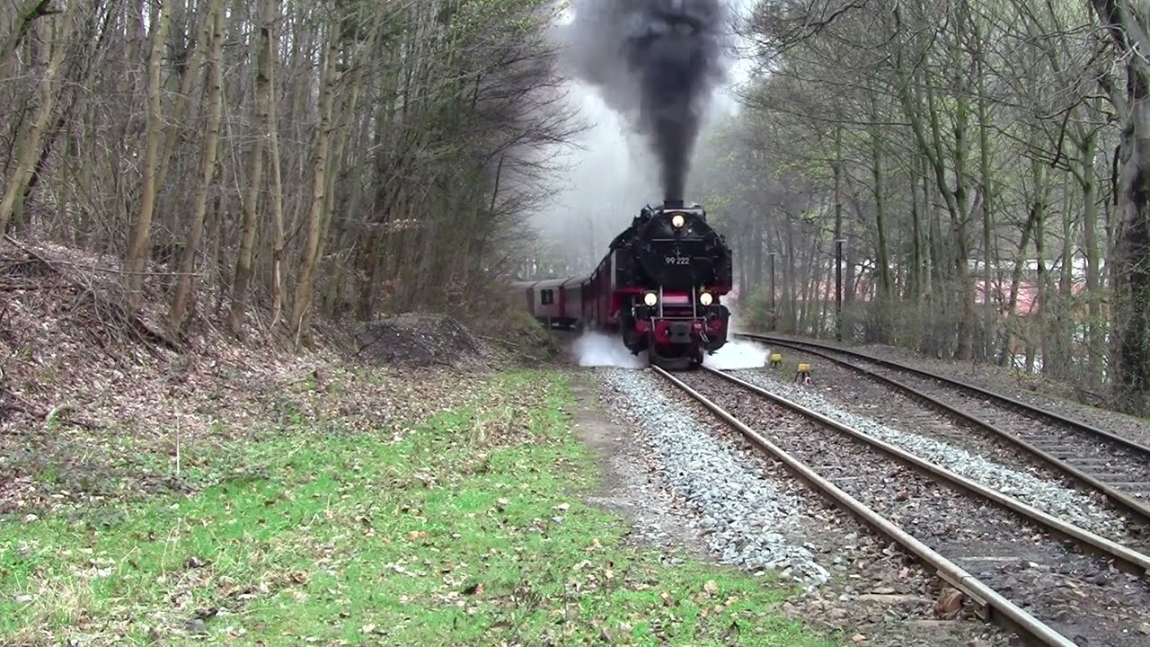 HSB 99 222 gewaltige Ausfahrt in Steinerne Renne