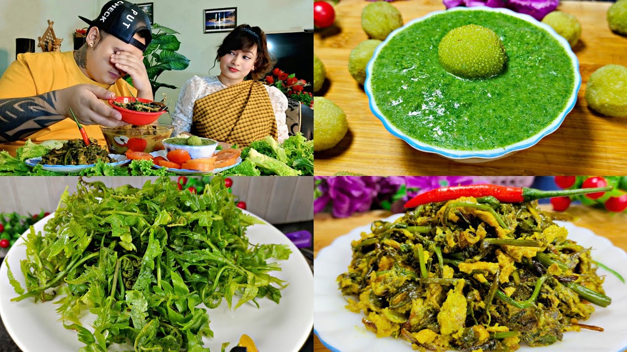 Tyrkhang Bad Pylleng + Pudina Sohphie Chutney 😋|| Fiddlehead Ferns With Egg Recipe