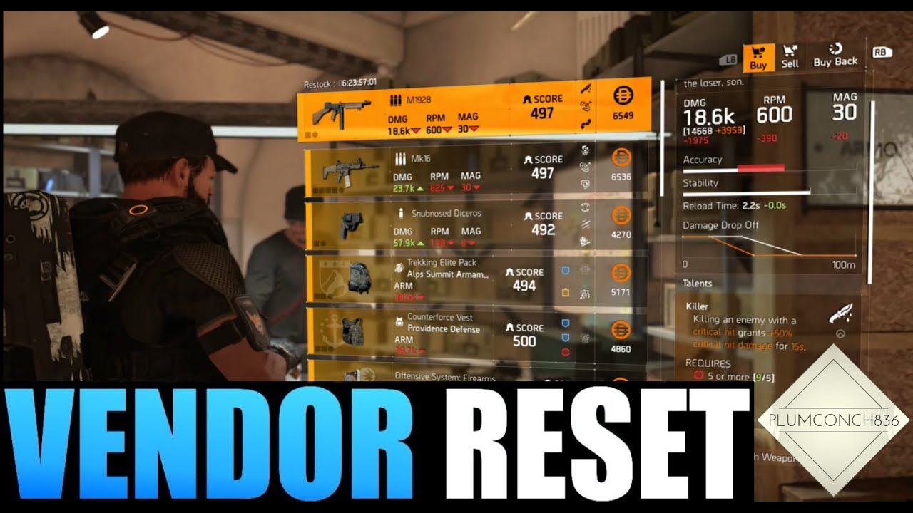 The Division 2 - Weekly Vendor Reset for TU6 - PLUMS PICKS-MUST BUYS - NAMED TALENTS and GEAR SETS!