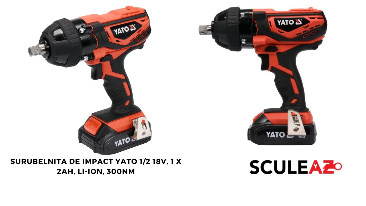 Masina de insurubat cu impact YATO 1/2 18V, 1 X 2Ah, Li-Ion, 300Nm YT-82804