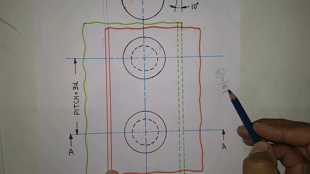How To Draw A Single Riveted Lap Joint| Machine Drawing| Edusquad