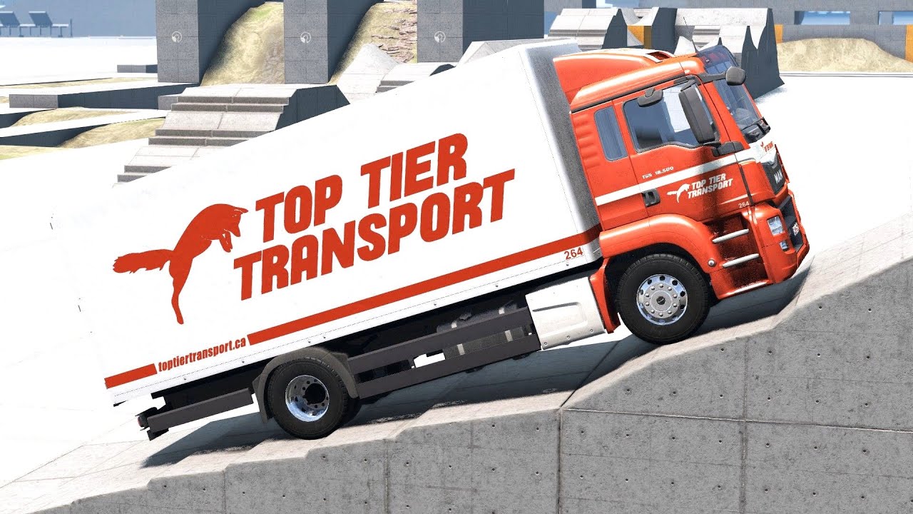 BeamNG Drive - MAN TGS Box Truck Suspension Test on the Grid Map V2