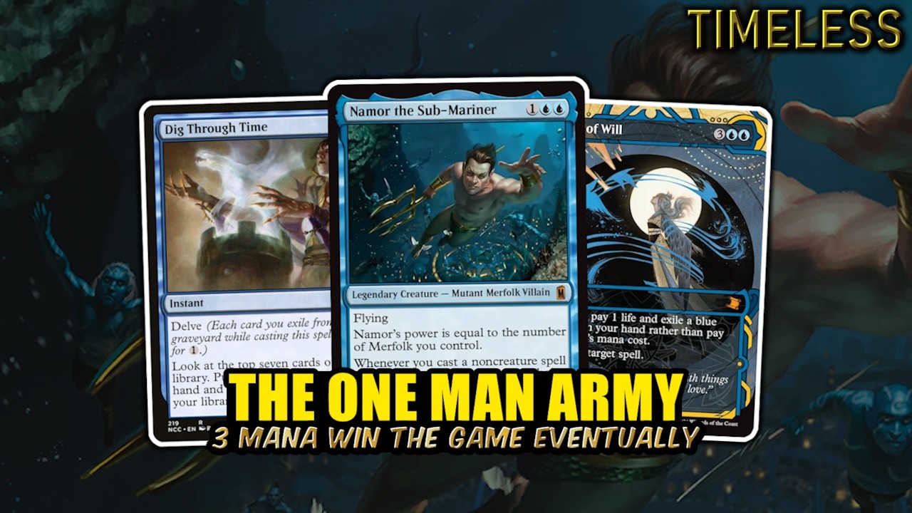 Namor, The One Man Army In Timeless! | Mono Blue Tempo | Timeless BO3 | MTG Arena