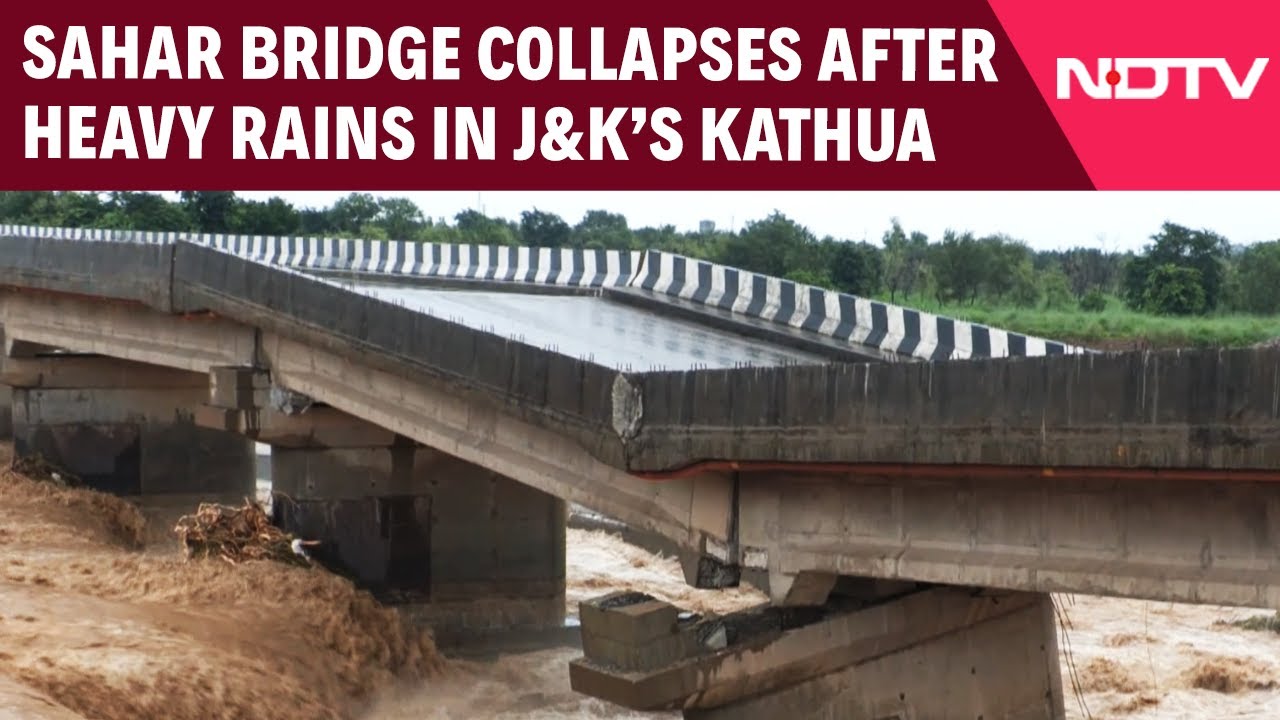 J&K News | Sahar Bridge On the Jammu-Pathankot Highway Collapses After Heavy Downpour In Kathua