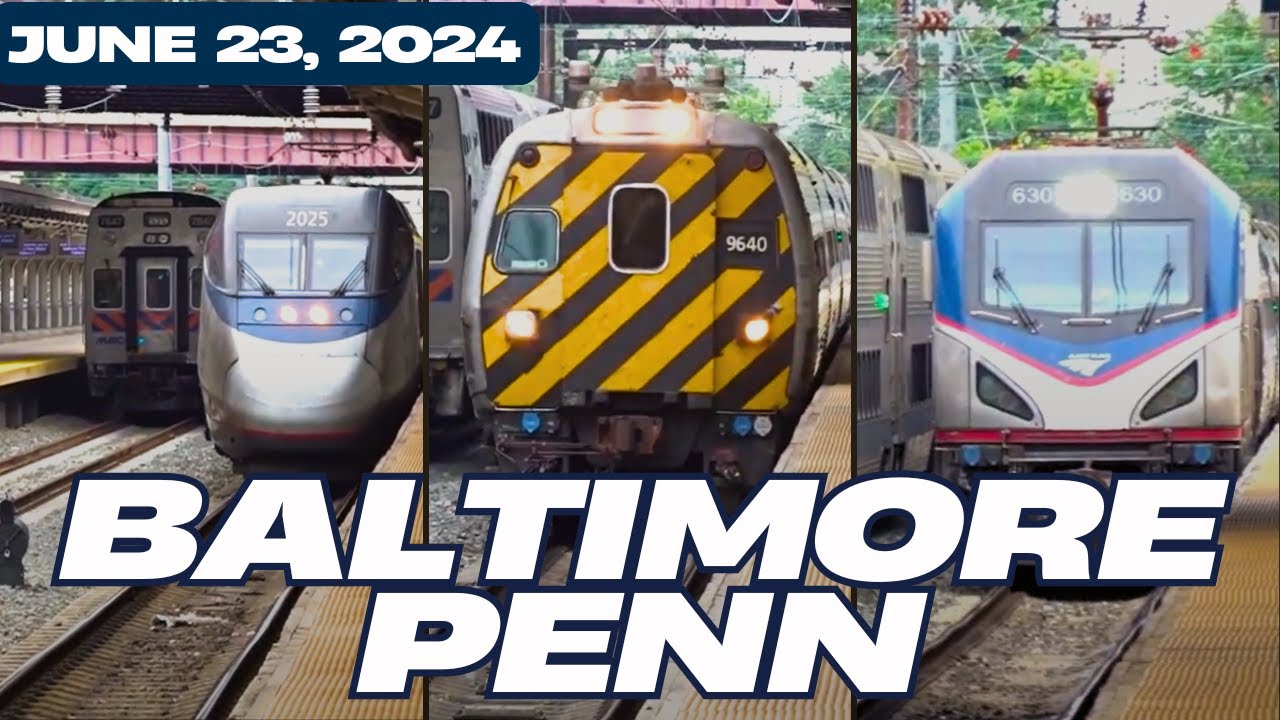Summer Solstice Special: Amtrak & MARC @ Baltimore Penn | Filmed June 23, 2024