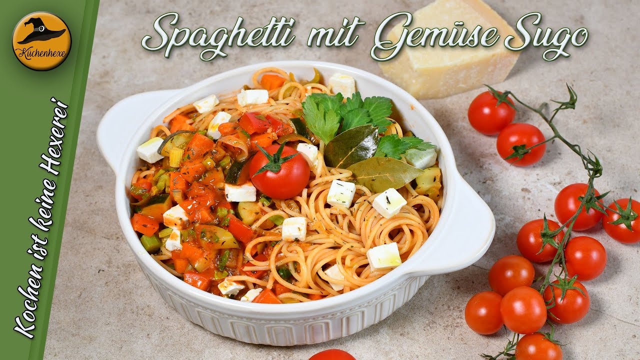 Spaghetti mit Gemüsesugo  (  mediteran - einfach - günstig  - schnell  )