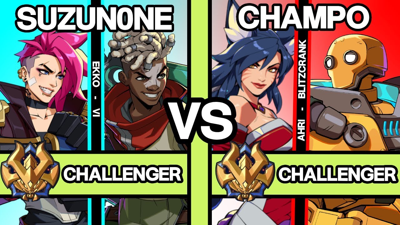 2XKO ▰ RANK 8 CHAMPO (Ahri/Blitzcrank) vs SUZUN0NE (Ekko/Vi) ▰ 2XKO Pro Replays