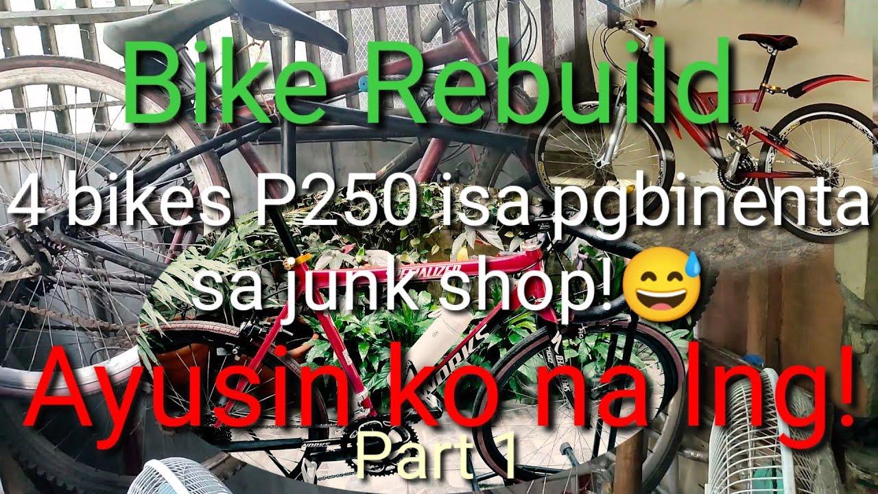4 MTB bikes  pabenta na SA junk shop.      @250 daw isa ..Sayang. Buuin q n lng..