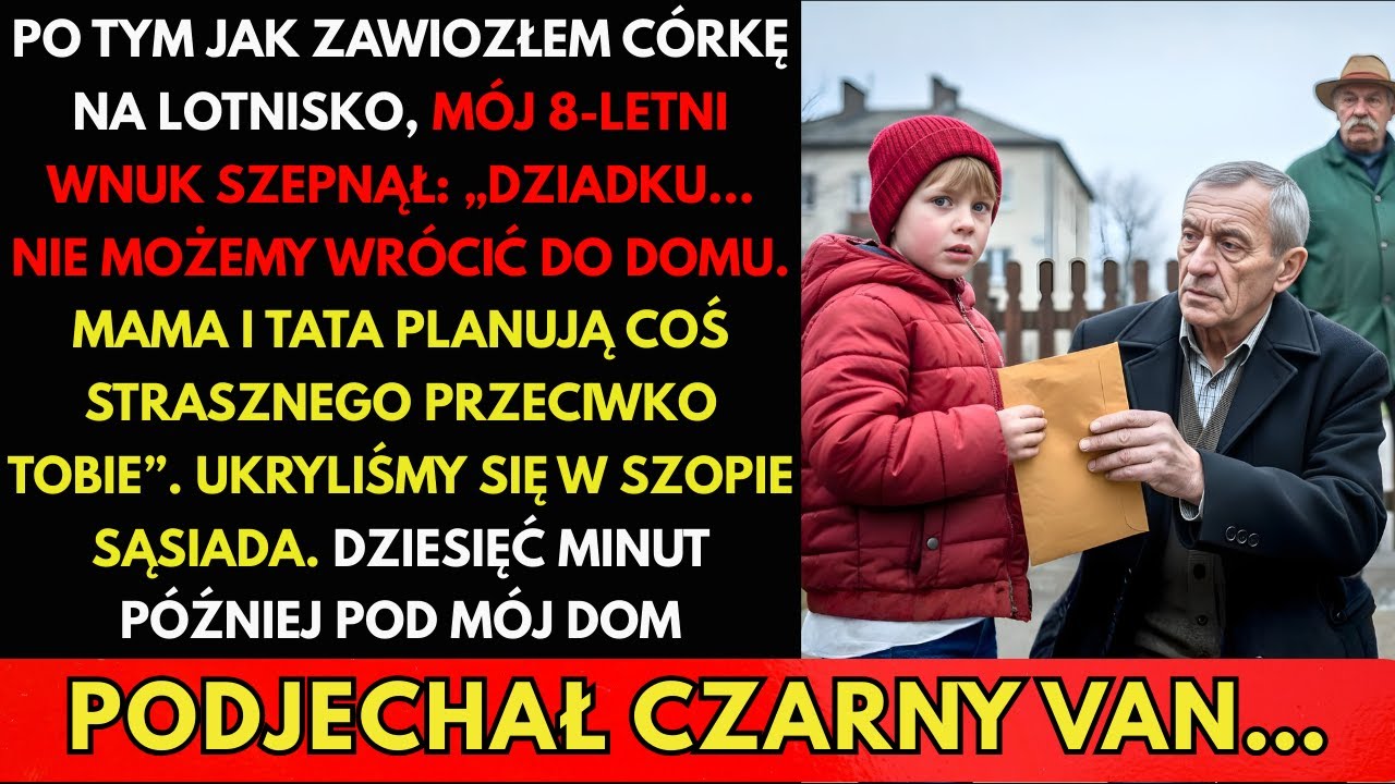 Wnuk szepnął: „Dziadku, nie wracaj dziś do domu!” 10 minut później podjechał van, a ja miałem dowody