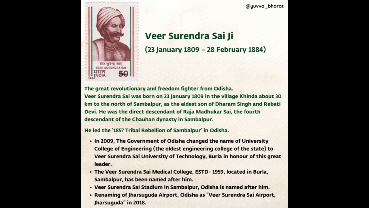 #28February #DeathAnniversary Veer Surendra Sai Ji (23 January 1809 &ndash; 28 February 1884).