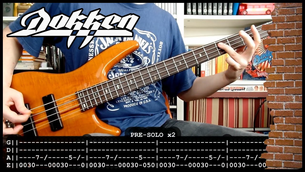 DOKKEN - Lost behind the wall 🧱 (bass cover w/ Tabs & lyrics)