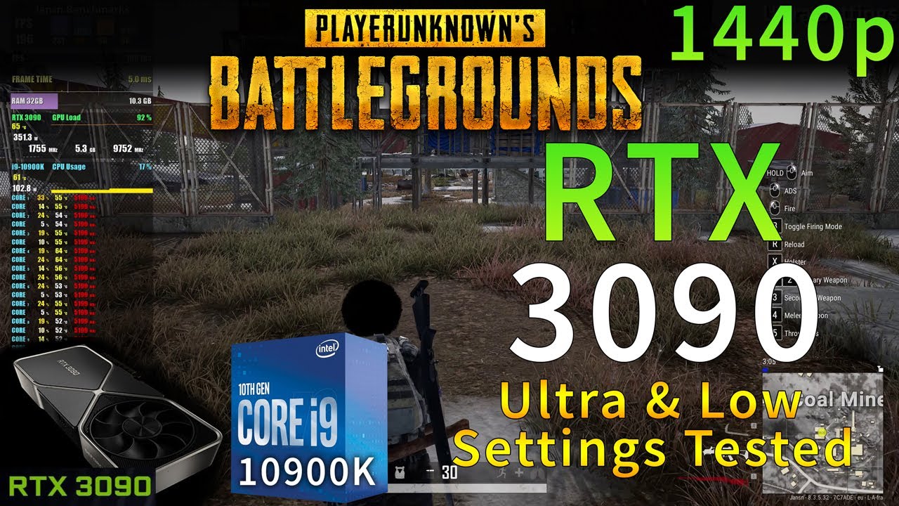 PUBG | RTX 3090 | i9 10900K 5.2GHz | Ultra & Low Settings | 1440p