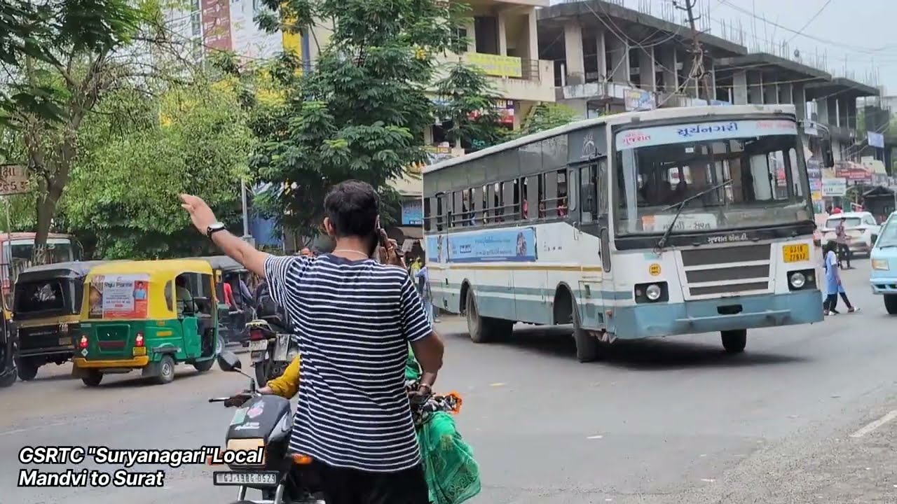 Back to Back GSRTC Bus Departing From Bardoli Bus Depo.