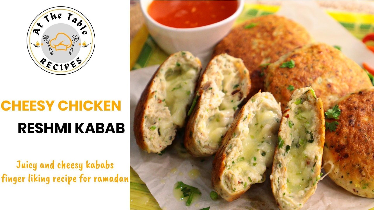 Easy Chicken Cheesy Reshmi Kabab by At The Table Recipes #ramadanrecipes #kababrecipe #easyappetizer