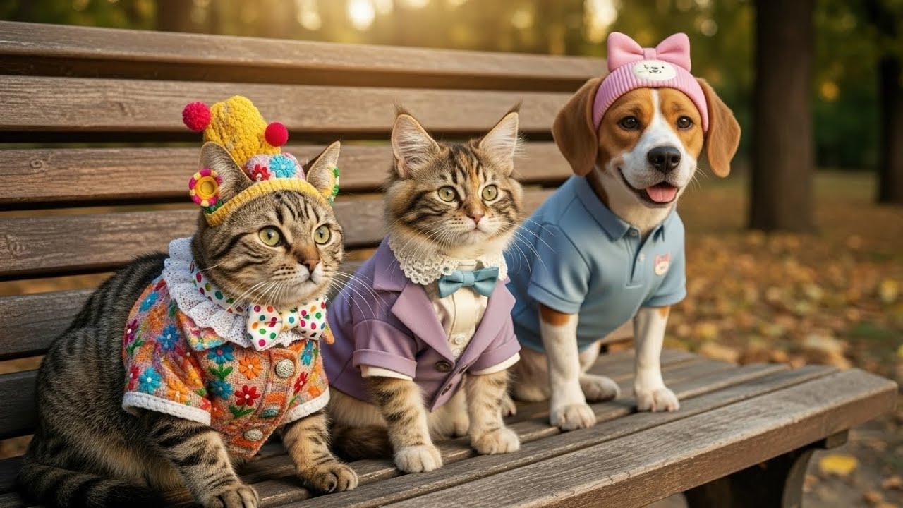 A Peaceful Day Out 🐾 | Cats in Cute Outfits Enjoy Rides & Fun (Cinematic Story)🥰