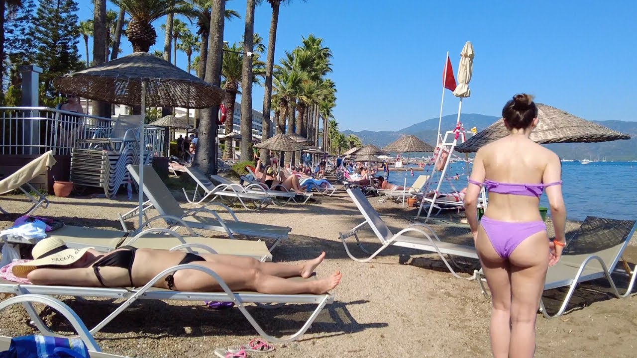Marmaris Central Beach, June 2023 | Hot Summer in Marmaris [4K UHD 60 fps]