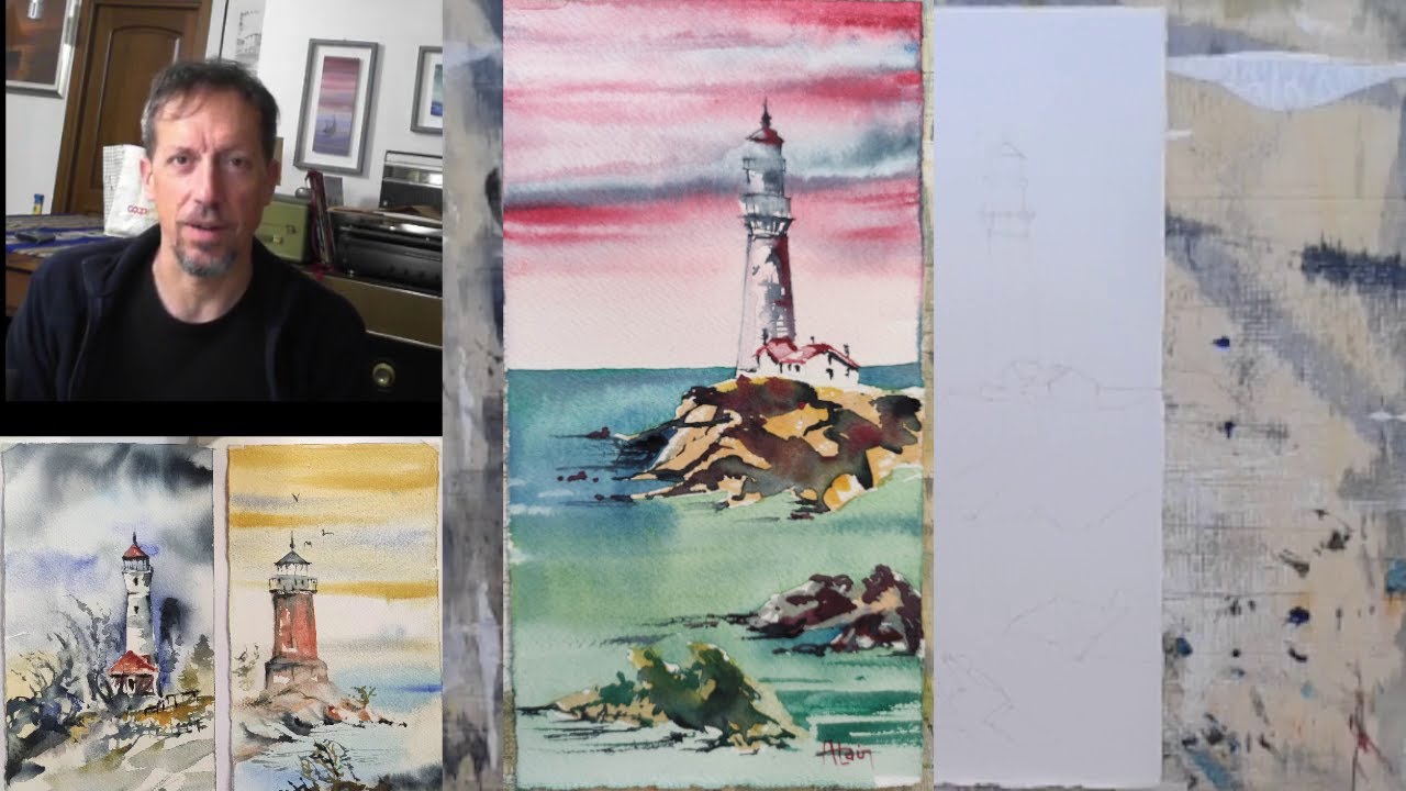 Completo il trittico! Paesaggio ad acquerello tutorial facile, 