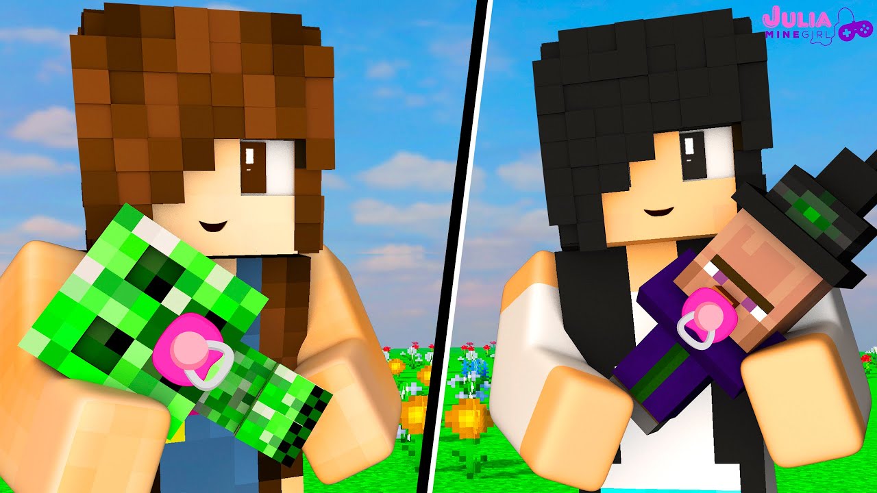 CREEPER BEBÊ vs BRUXA BEBÊ NO MINECRAFT!