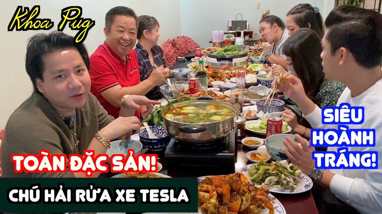 Đại tiệc hải sản Chú Hải Rửa Xe Điện Tesla