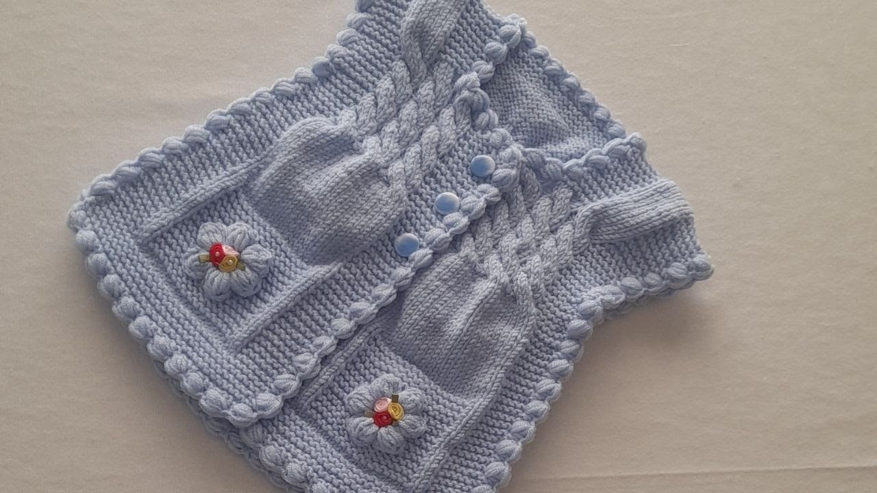 Burgulu Kız Bebek Yeleği                                       #knitting  #örgü#bebekyelek#bebekörgü