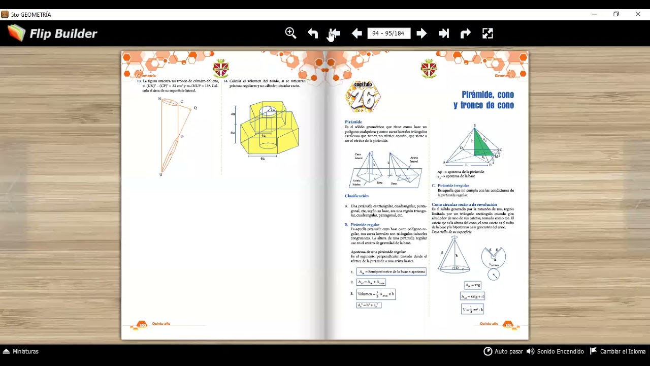 Tema 24 :Pirámide , Cono y Tronco de pirámide (5° secundaria)