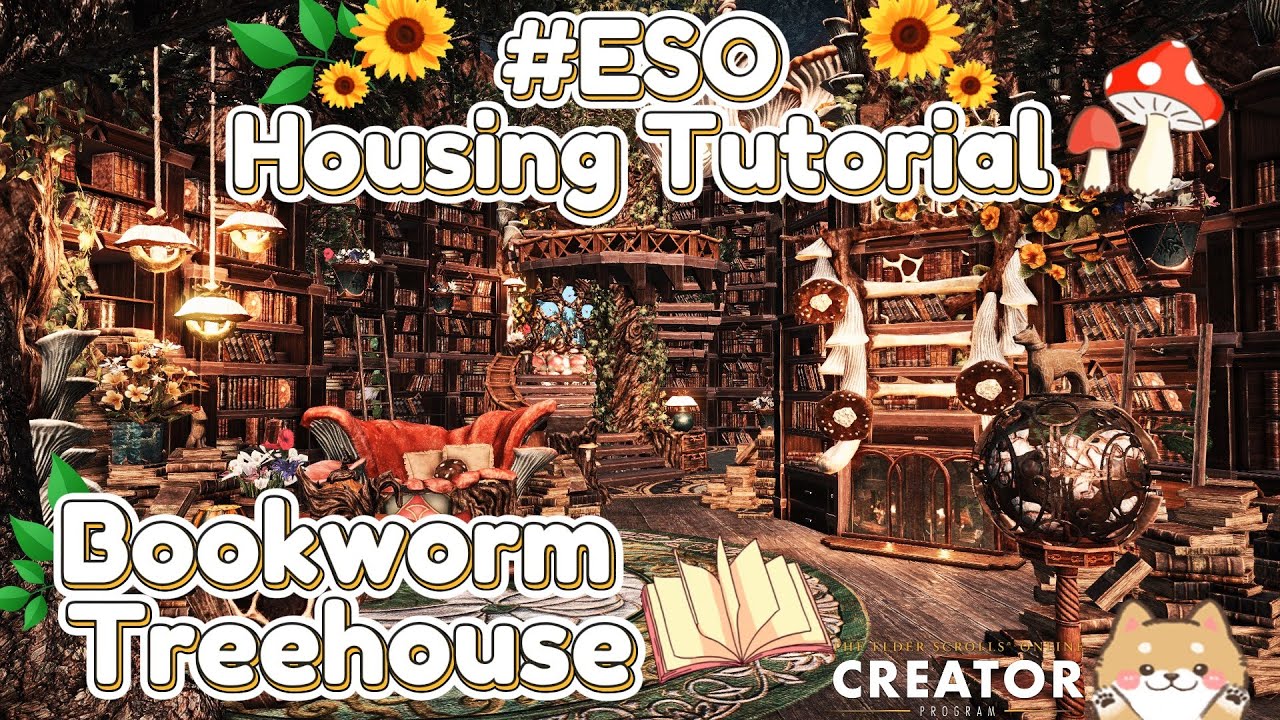 Bookworm Treehouse ​🌳📖​| ESO Housing Build & Speed Time-Lapse Tutorial