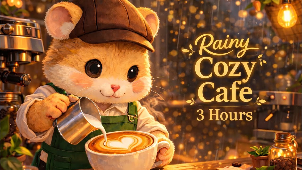 🐹 Rainy Cozy Cafe ☕ 3H Peaceful Lofi Piano for Study & Relax | Hamzzy’s Cozy Cafe Radio 🌧️ 비오는 카페