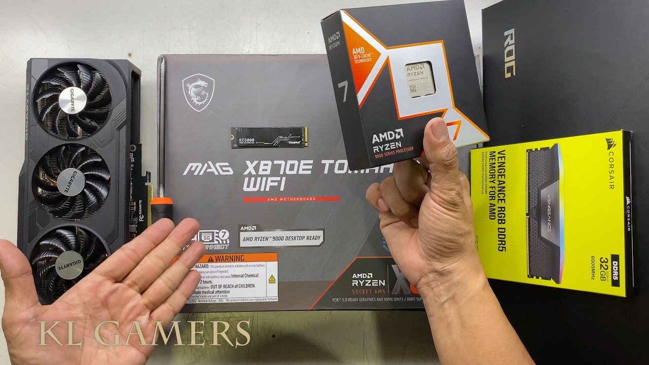 AMD Ryzen 7 9800X3D msi MAG X870E TOMAHAWK WIFI ASUS ROG RYUO IV SLC 360 ARGB RTX4070 Gaming PC