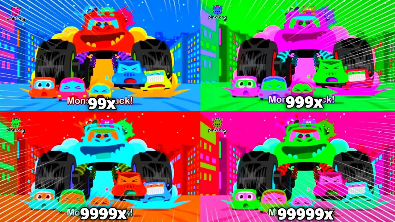 Pinkfong Monster Truck Song Mind blowing at 999999x Speed Klasky Csupo Effects!
