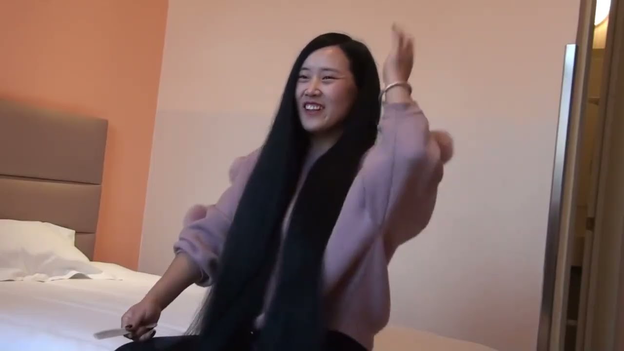 Very long hair headshave