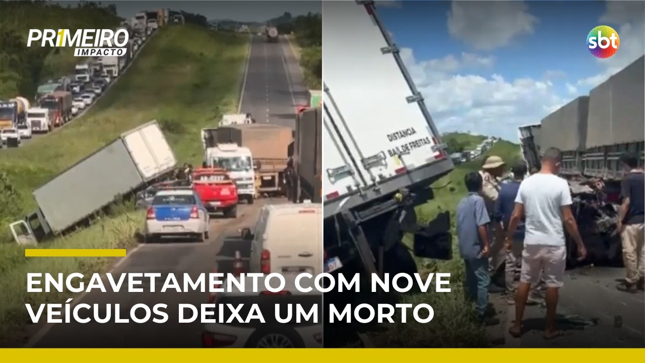 Engavetamento na BR‑324 deixa um morto e seis feridos no sentido Salvador | #PrimeiroImpacto