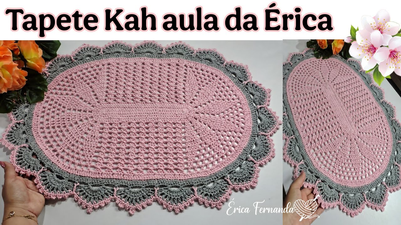 💥TAPETE KAH Aula da Érica #passoapasso em crochê RÁPIDO FÁCIL 
