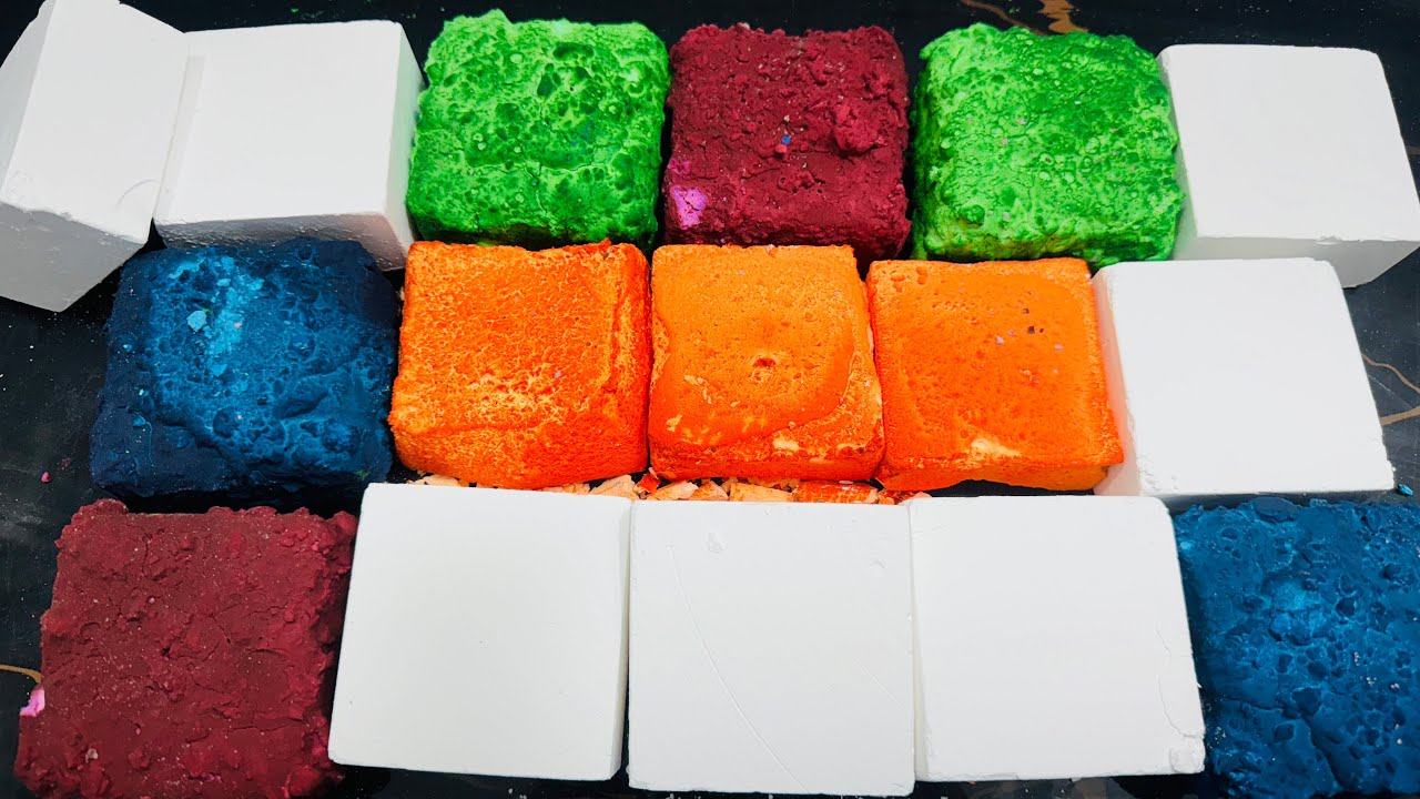 Colorful Dyed Chalk Paste | Fresh Gym Chalk  Block Crushing  ASMR