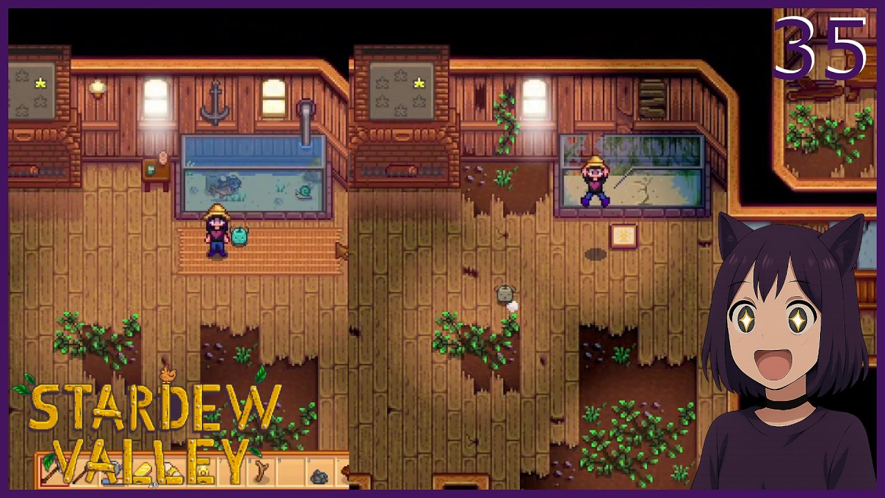 Aquarium zuende und Abigal im Regen Stardew Valley 35