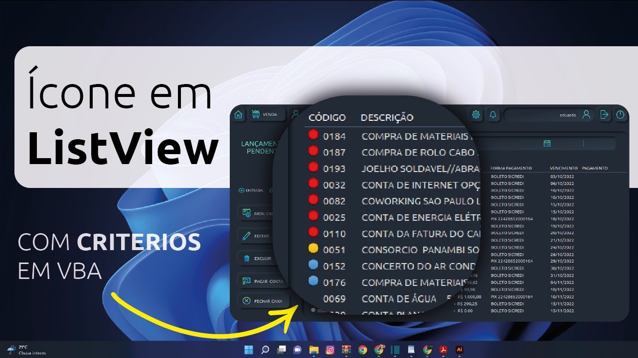 🔴🔴🔵 Como inserir ícones com critérios no ListView VBA Excel
