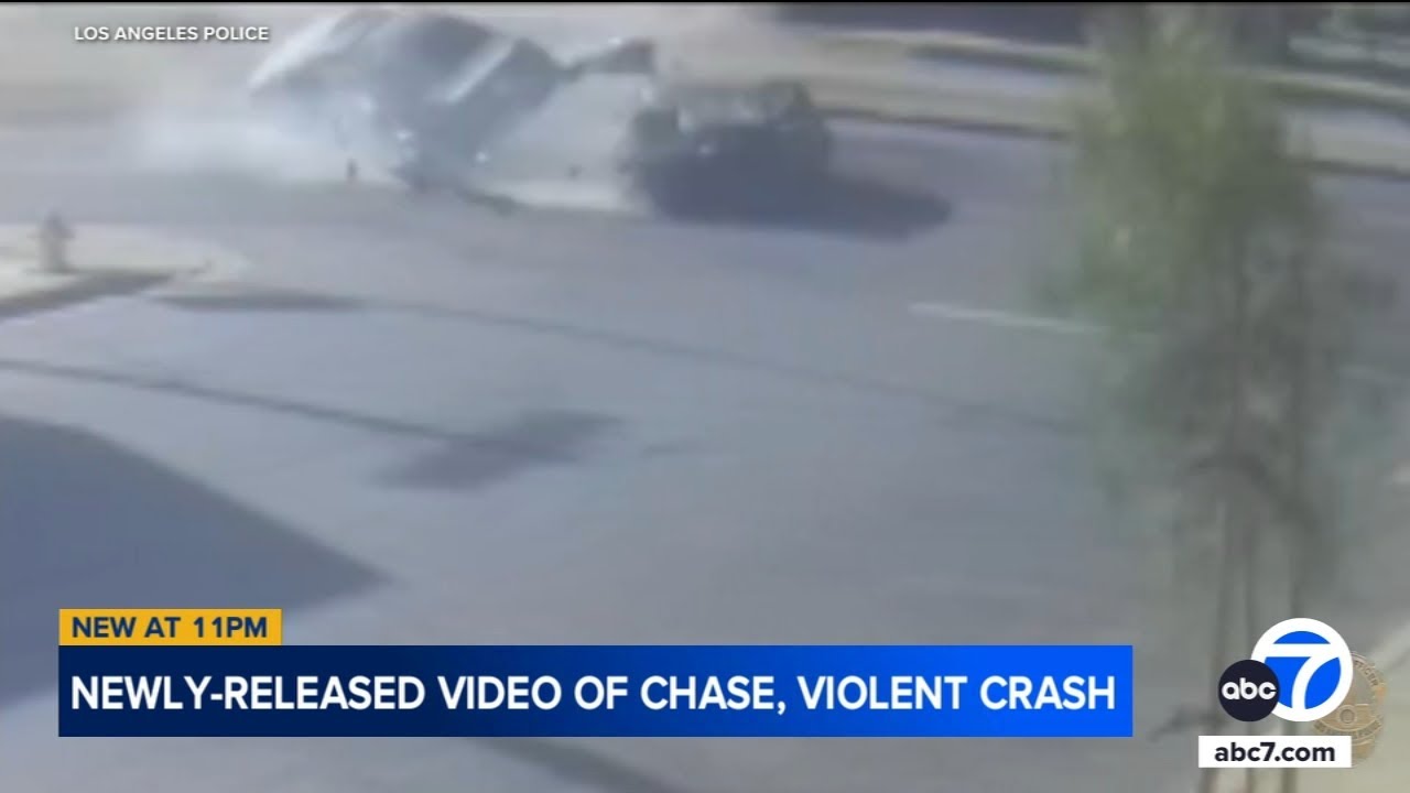 Chase: LAPD video shows fleeing suspect in BMW slam into driver in Chinatown
