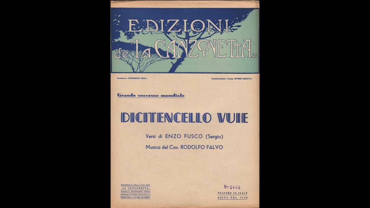Dicitencello Vuie - Piano solo