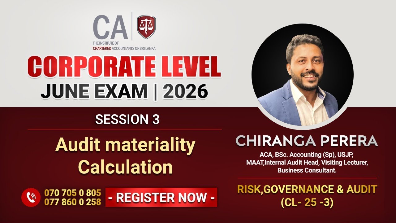 CA - CL3 - AUDIT MATERIATY CALCULATION (SESION 03) MORE DETALS 👇