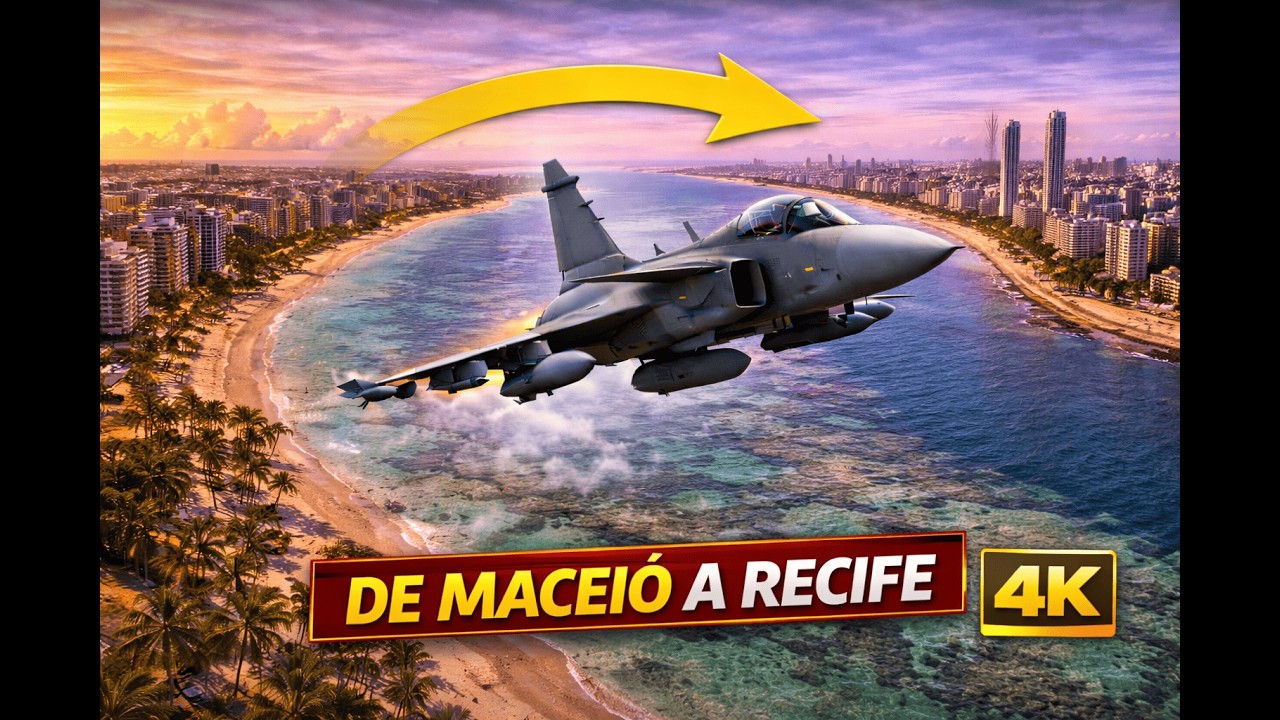 Litoral BR | De Maceió - AL a Recife - PE | JAS Gripen39 FAB - 4K