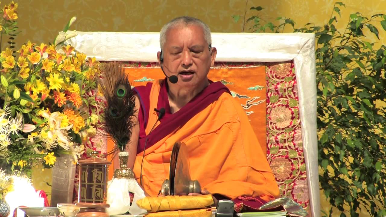 93/111 - Mani Retreat - Lama Zopa Rinpoche - Cymbals and offerings