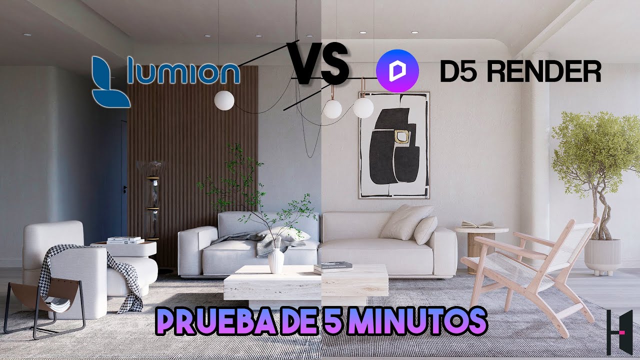 BATALLA de GIGANTES - LUMION vs D5 RENDER - Prueba de 5 Minutos C/U - HIBRI2 ARQUITECTOS