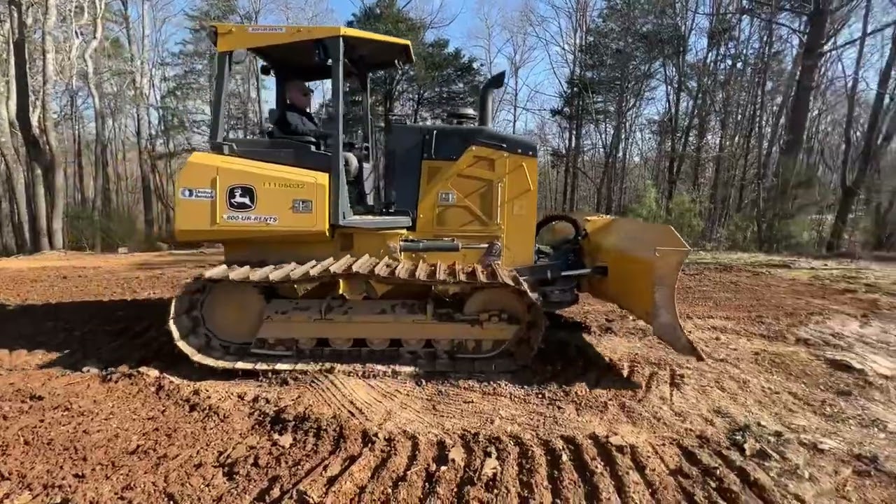 Road building with a bulldozer