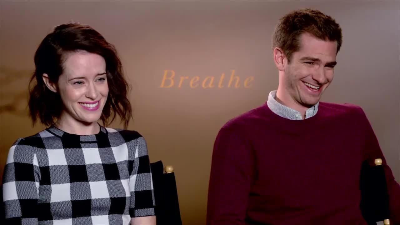TAKE A MINUTE TO 'BREATHE' WITH ANDREW GARFIELD, CLAIRE FOY AND ANDY SERKIS!
