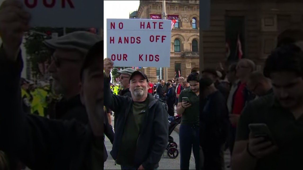 Gender inclusivity protest and counter-protests across Canada #shorts